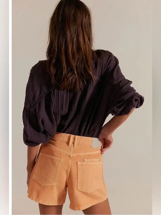 Free People We The Free Tippi Denim Shorts. NWT. Peach glow - Picture 3 of 4